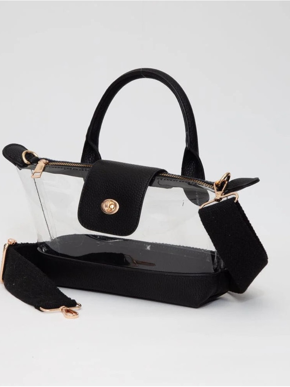 Clear Black-Trim Crossbody Tote - Women Bags